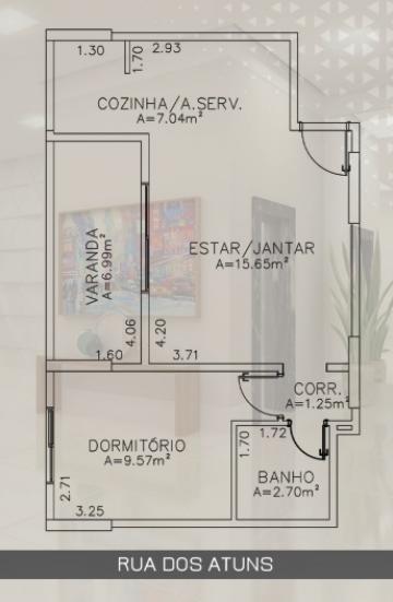 Apartamento 01 dormitório suíte  48,14 m² - Jardim Aquárius
