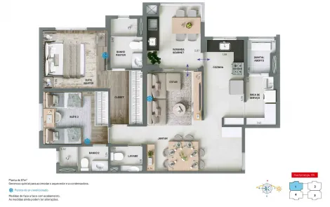 imagem 2 - Apartamento para venda com 2 suítes e 2 vaga de garagem com 85m² - Vila Ema imagem 2 - Apartamento para venda com 2 suítes e 2 vaga de garagem com 85m² - Vila Ema